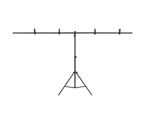 Fonu Statīvs, T-Forma, Melns, 201X60X(70-200) Cm Vidaxl