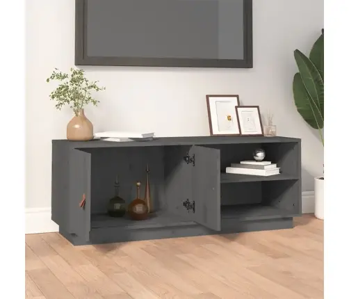 Televizoriaus Spintelė, Pilka, 105X34X40cm Pušies Masyvas