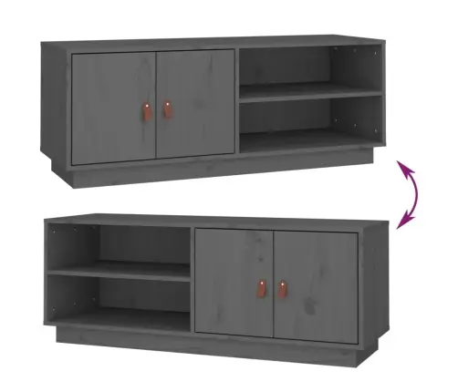 Televizoriaus Spintelė, Pilka, 105X34X40cm Pušies Masyvas