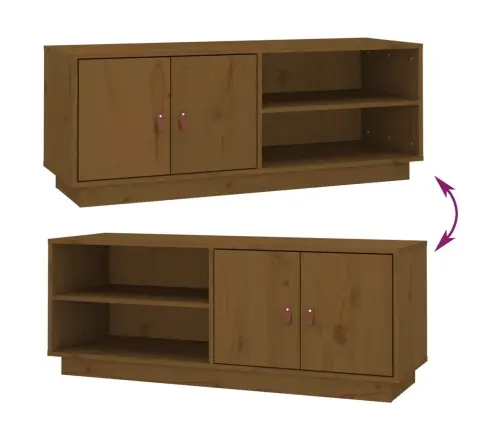 Televizoriaus Spintelė, Medaus Ruda, 105X34X40cm Pušis Televizoriaus Spintelė, Medaus Ruda, 105X34X40cm Pušis
