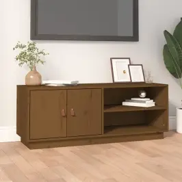 Tv Skapītis, Medus Brūns, 105X34X40 Cm, Priedes Masīvkoks Vidaxl