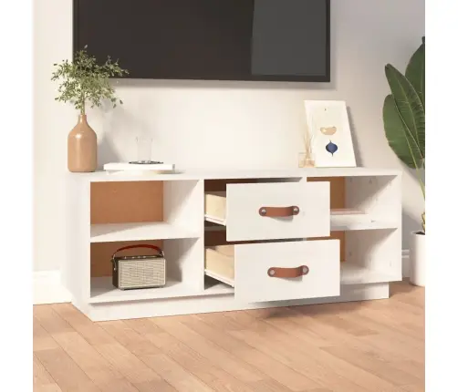 Tv Skapītis, Balts, 100X34X40 Cm, Priedes Masīvkoks Vidaxl Tv Skapītis, Balts, 100X34X40 Cm, Priedes Masīvkoks Vidaxl