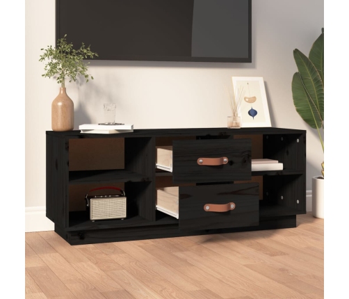 Tv Skapītis, Melns, 100X34X40 Cm, Priedes Masīvkoks Vidaxl