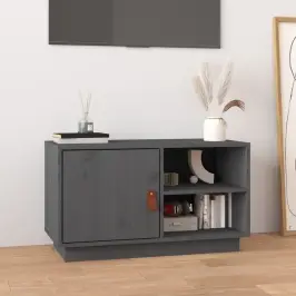 Tv Skapītis, Pelēks, 70X34X40 Cm, Priedes Masīvkoks Vidaxl