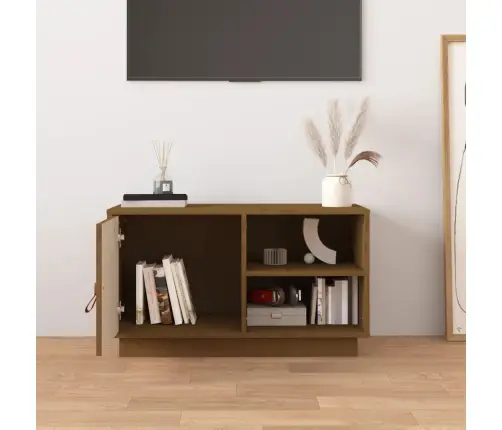 Tv Skapītis, Medus Brūns, 70X34X40 Cm, Priedes Masīvkoks Vidaxl