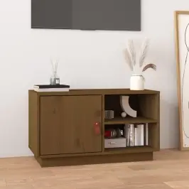 Televizoriaus Spintelė, Medaus Ruda, 70X34X40cm Pušies Masyvas