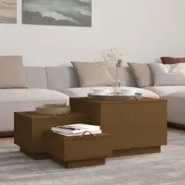 Daiktadėžės Su Dangčiais, 3Vnt., Medaus Rudos, Pušies Masyvas