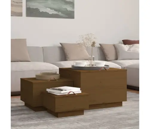 Uzglabāšanas Kastes Ar Vākiem, 3 Gab., Brūns Priedes Masīvkoks Vidaxl