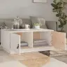 Kafijas Galdiņš, Balts, 80X50X35 Cm, Priedes Masīvkoks Vidaxl
