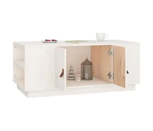 Kafijas Galdiņš, Balts, 100X50X41 Cm, Priedes Masīvkoks Vidaxl