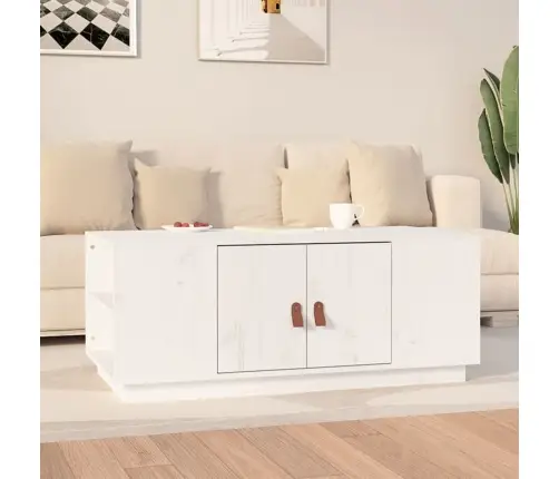 Kafijas Galdiņš, Balts, 100X50X41 Cm, Priedes Masīvkoks Vidaxl