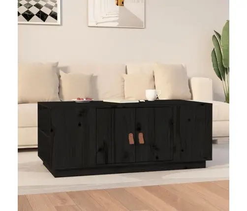 Kafijas Galdiņš, Melns, 100X50X41 Cm, Priedes Masīvkoks Vidaxl