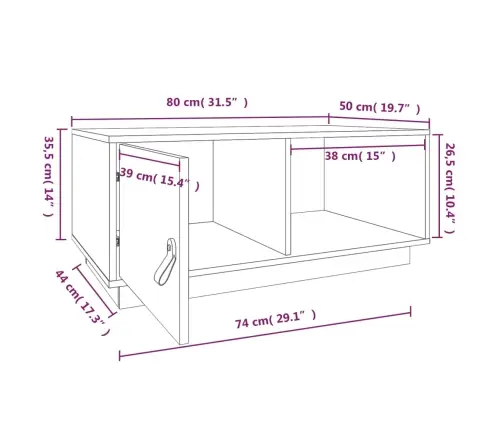 Kavos Staliukas, Medaus Rudas, 80X50X35,5cm Pušies Masyvas