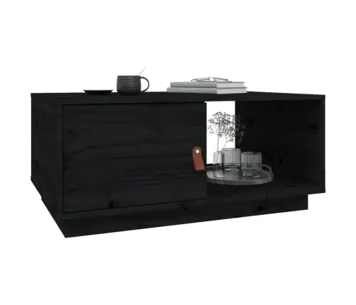 Kafijas Galdiņš, Melns, 80X50X35,5 Cm, Priedes Masīvkoks Vidaxl