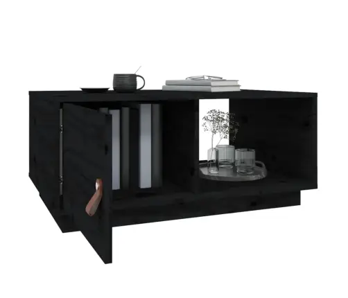 Kafijas Galdiņš, Melns, 80X50X35,5 Cm, Priedes Masīvkoks Vidaxl