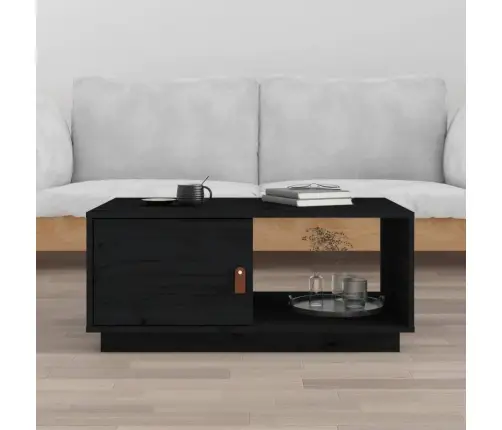 Kafijas Galdiņš, Melns, 80X50X35,5 Cm, Priedes Masīvkoks Vidaxl