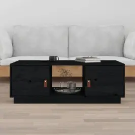 Kafijas Galdiņš, Melns, 100X50X35 Cm, Priedes Masīvkoks Vidaxl