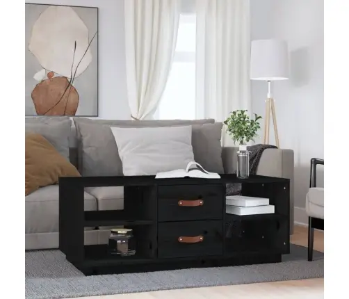 Kafijas Galdiņš, Melns, 100X50X41 Cm, Priedes Masīvkoks Vidaxl