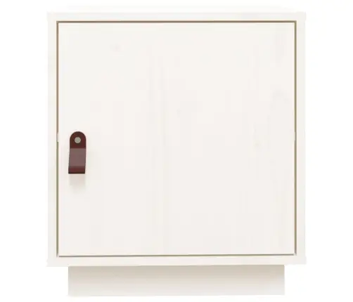 Naktsskapītis, Balts, 40X34X45 Cm, Priedes Masīvkoks Vidaxl