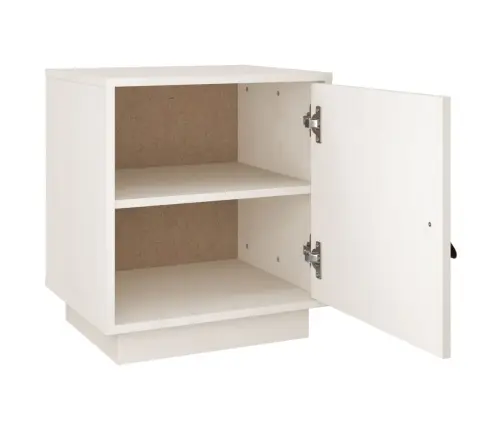 Naktsskapītis, Balts, 40X34X45 Cm, Priedes Masīvkoks Vidaxl