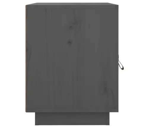 Naktinė Spintelė, Pilka, 40X34X45cm Pušies Medienos Masyvas Naktinė Spintelė, Pilka, 40X34X45cm Pušies Medienos Masyvas