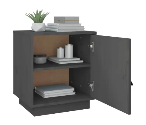 Naktsskapīši, 2 Gab., Pelēki, 40X34X45 Cm, Priedes Masīvkoks Vidaxl