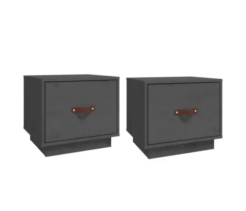 Öökapid 2 Tk, Hall, 40 X 34 X 35 cm Männipuit