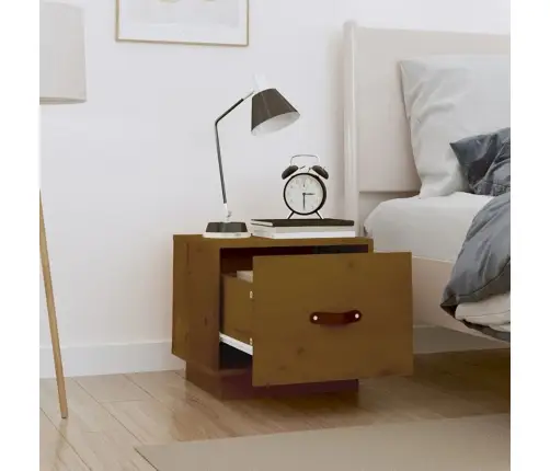 Naktinė Spintelė, Medaus Ruda, 40X34X35cm Pušies Masyvas Naktinė Spintelė, Medaus Ruda, 40X34X35cm Pušies Masyvas