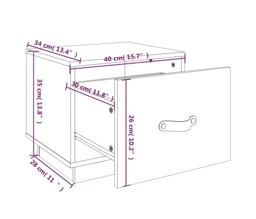 Naktinė Spintelė, Medaus Ruda, 40X34X35cm Pušies Masyvas Naktinė Spintelė, Medaus Ruda, 40X34X35cm Pušies Masyvas