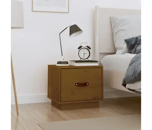 Naktinė Spintelė, Medaus Ruda, 40X34X35cm Pušies Masyvas Naktinė Spintelė, Medaus Ruda, 40X34X35cm Pušies Masyvas