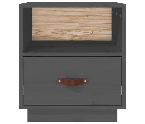 Naktsskapīši, 2 Gab., Pelēki, 40X34X45 Cm, Priedes Masīvkoks Vidaxl
