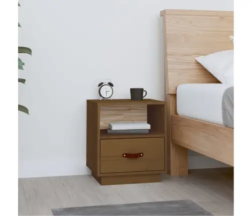 Naktsskapītis, Medus Brūns, 40X34X45 Cm, Priedes Masīvkoks Vidaxl