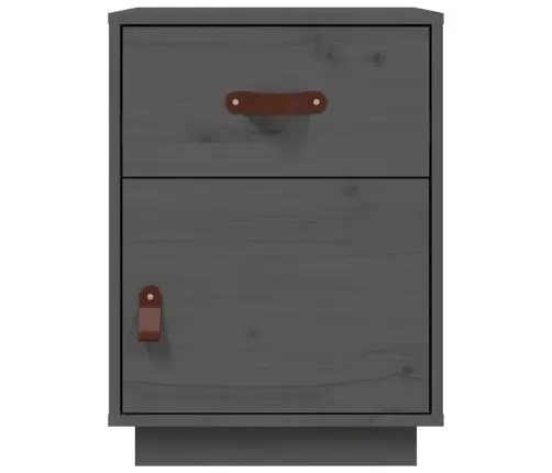 Naktsskapītis, Pelēks, 40X34X55 Cm, Priedes Masīvkoks Vidaxl