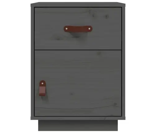 Naktsskapīši, 2 Gab., Pelēki, 40X34X55 Cm, Priedes Masīvkoks Vidaxl