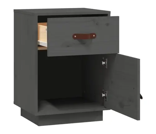 Naktsskapīši, 2 Gab., Pelēki, 40X34X55 Cm, Priedes Masīvkoks Vidaxl