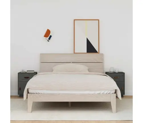 Naktsskapīši, 2 Gab., Pelēki, 40X34X55 Cm, Priedes Masīvkoks Vidaxl