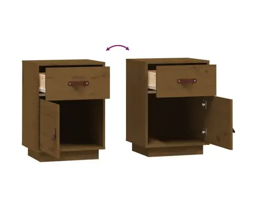 Öökapidd 2 Tk, Meepruun, 40X34X55 cm Männipuit