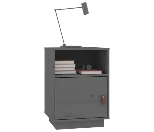 Naktinės Spintelės, 2Vnt., Pilkos, 40X34X55cm Pušies Masyvas