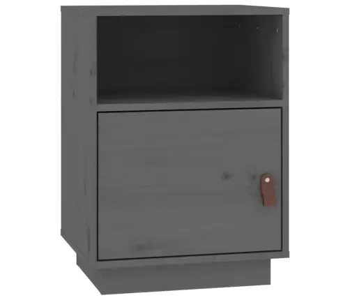 Naktinės Spintelės, 2Vnt., Pilkos, 40X34X55cm Pušies Masyvas