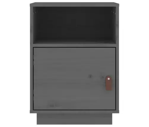 Naktinės Spintelės, 2Vnt., Pilkos, 40X34X55cm Pušies Masyvas