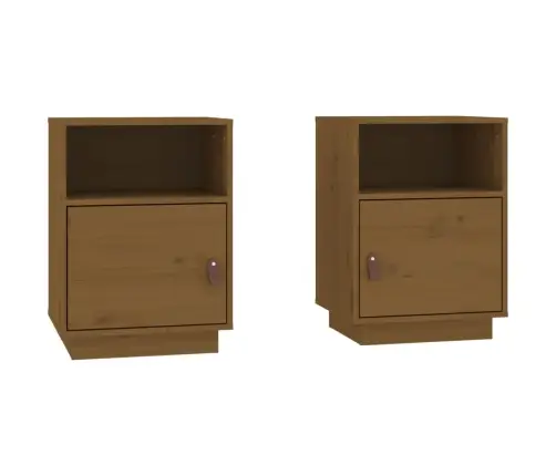 Naktsskapīši, 2 Gab., Brūni, 40X34X55 Cm, Priedes Masīvkoks Vidaxl