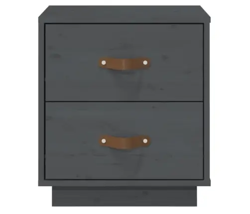 Naktinės Spintelės, 2Vnt., Pilkos, 40X34X45cm Pušies Masyvas