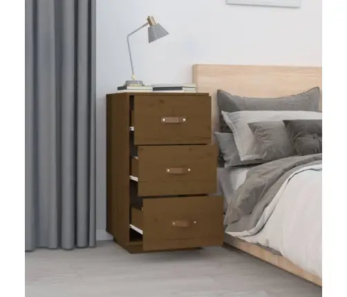 Naktinė Spintelė, Medaus Ruda, 40X40X75cm Pušies Masyvas