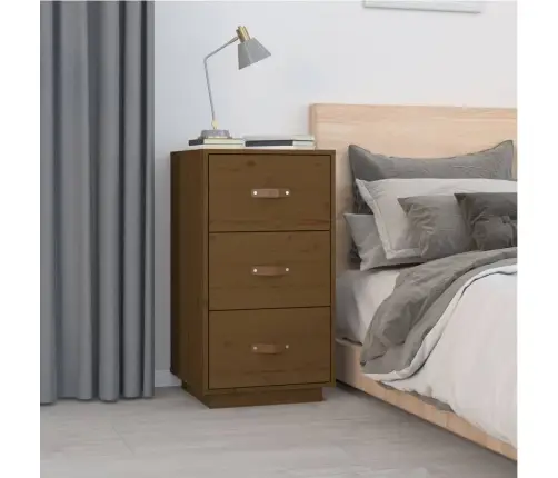 Naktinė Spintelė, Medaus Ruda, 40X40X75cm Pušies Masyvas