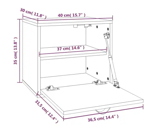Sienas Skapītis, Medus Brūns, 40X30X35 Cm, Priedes Masīvkoks Vidaxl