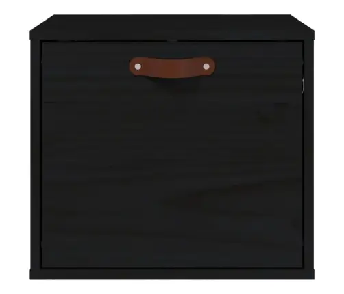 Sienas Skapītis, Melns, 40X30X35 Cm, Priedes Masīvkoks Vidaxl