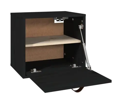 Sienas Skapītis, Melns, 40X30X35 Cm, Priedes Masīvkoks Vidaxl