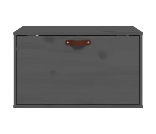 Sienas Skapītis, Pelēks, 60X30X35 Cm, Priedes Masīvkoks Vidaxl