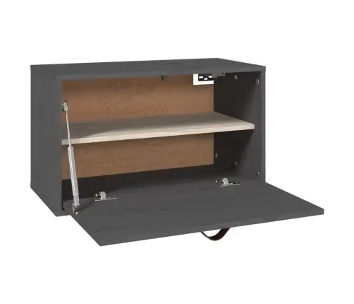 Sienas Skapītis, Pelēks, 60X30X35 Cm, Priedes Masīvkoks Vidaxl