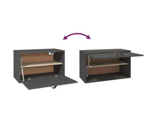 Sienas Skapītis, Pelēks, 60X30X35 Cm, Priedes Masīvkoks Vidaxl